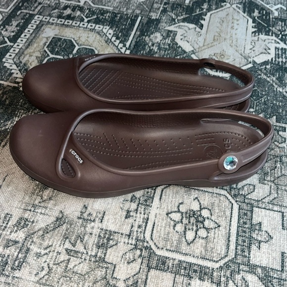 Crocs women’s Olivia brown sling backs size 11 - Picture 2 of 8